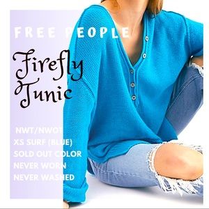 Free People Firefly Tunic Surf Blue XS